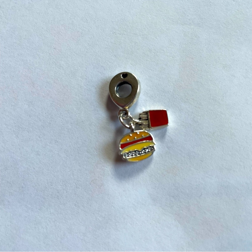 Pandora Sterling Silver Best Friends Charm - Burger and Fries Dangle with CZ